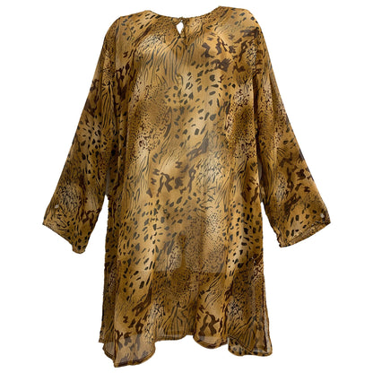 Bohemian Printed Loose fit 3/4 Sleeve Sequin Long Tunic Cover Up Boho Plus Size Dress