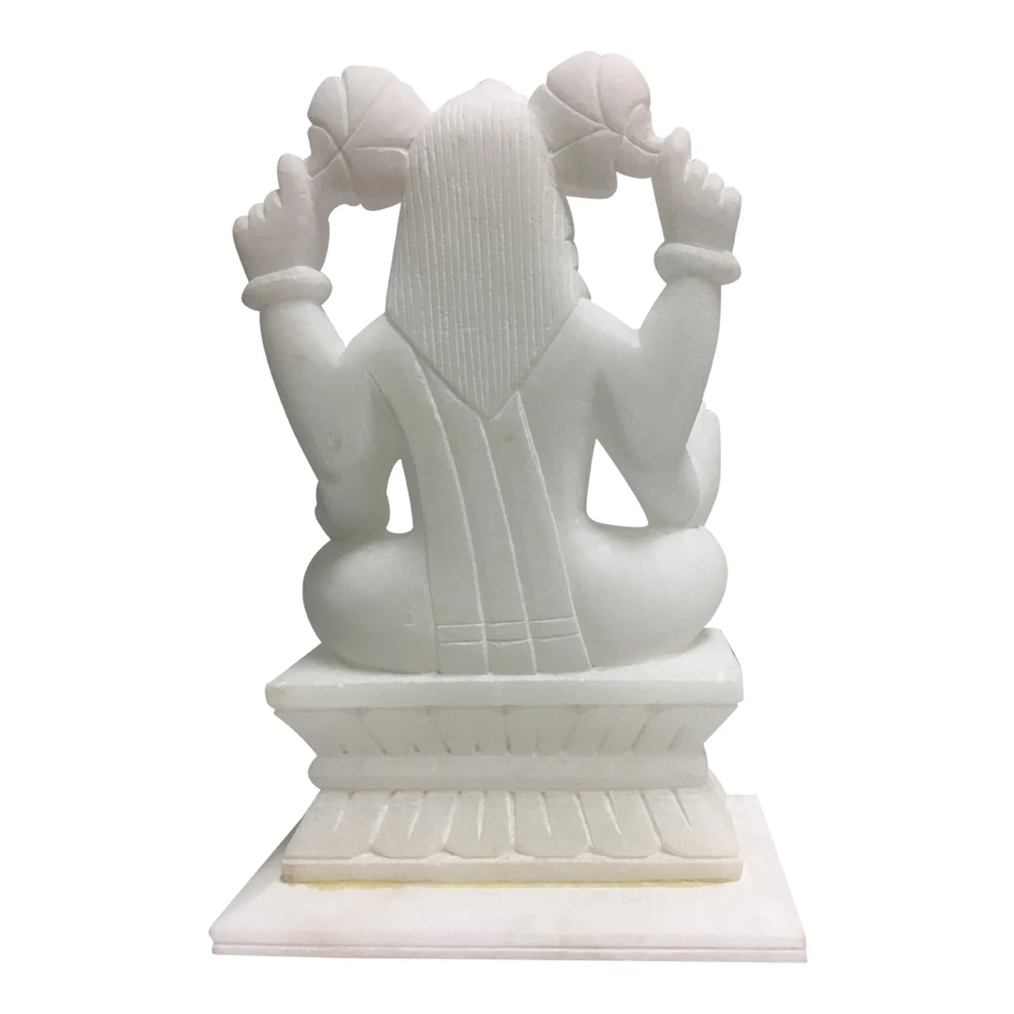 Hand-Carved White Marble Lakshmi Hindu Goddess Wealth Beauty Statue Sculpture #5