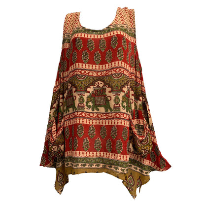 Women's Bohemian Print Sleeveless Tunic Cami Tank Boho Top