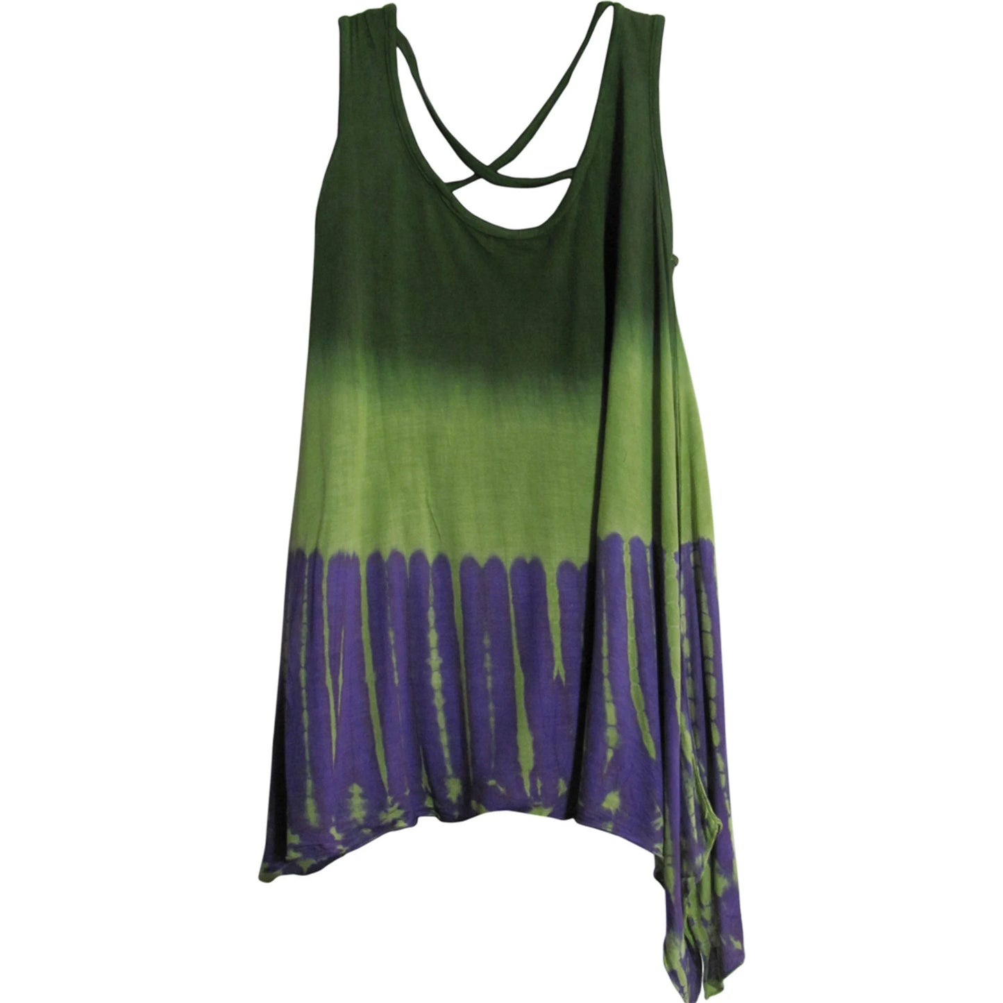 Indian Art Henna Om Yoga Spandex Tie-Dye Cami Tank Top