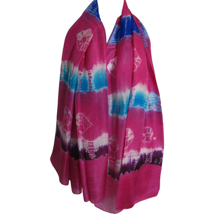 Pure Silk Tie-Dye Bohemian Scarf Shawl Sarong Wrap