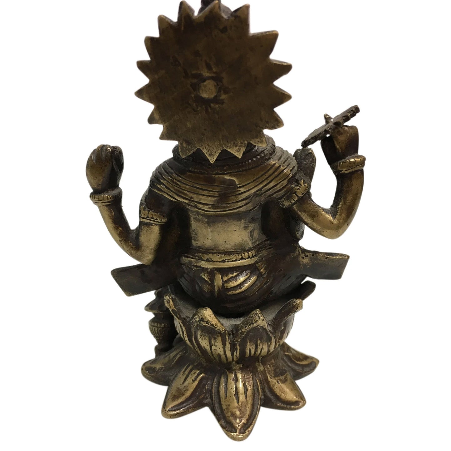 Handmade Antique Finish Brass Hindu Shri Vishnu God of Preserver Statue Sculpture Figurine