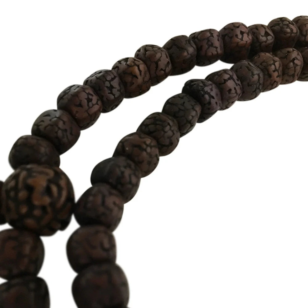 Tibetan Vintage 7mm Rudraksha Yoga Meditation Prayer Shiva Energy Mala Bead Necklace