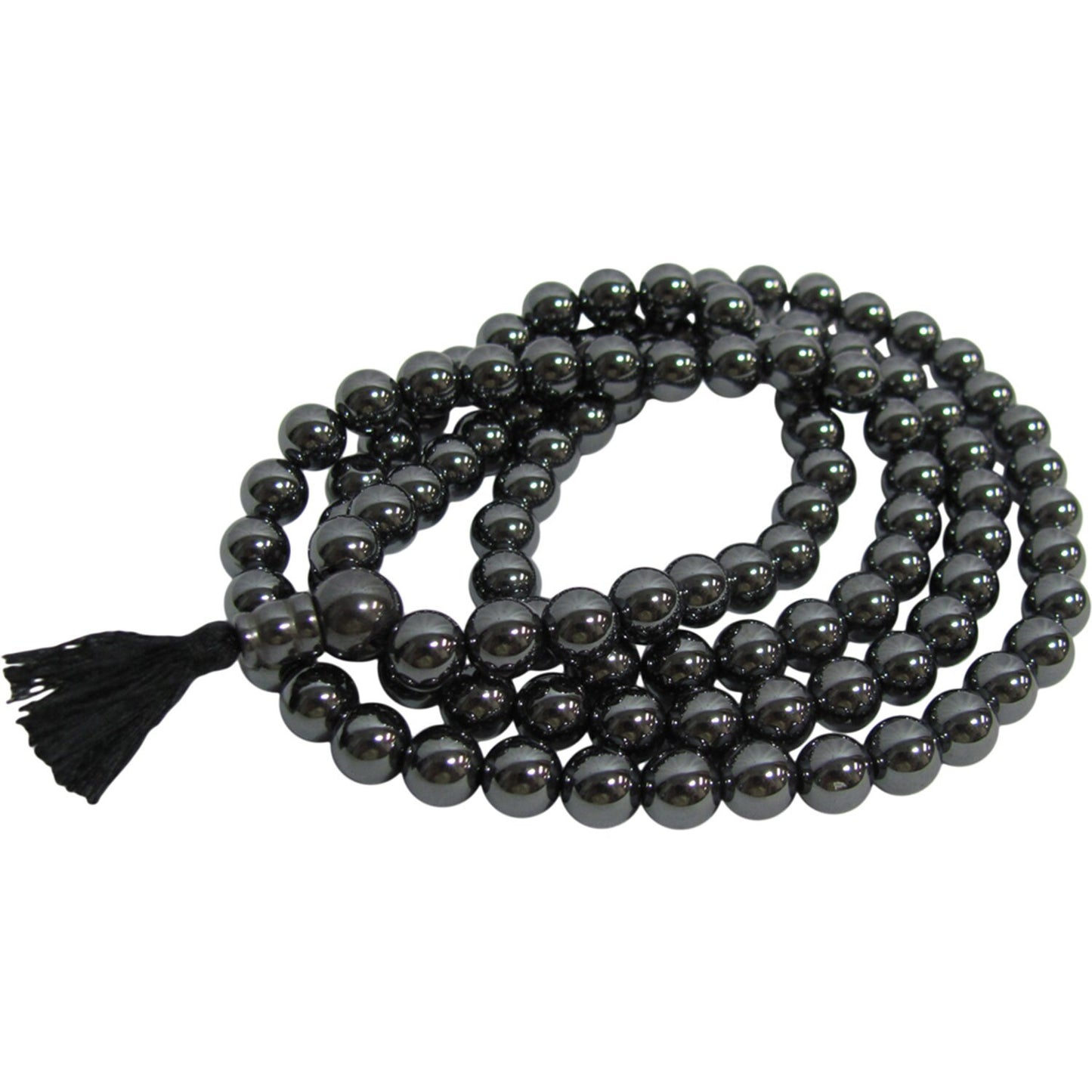 Tibetan 108 Count Hematite Mala Hindu Prayer Yoga Meditation Necklace