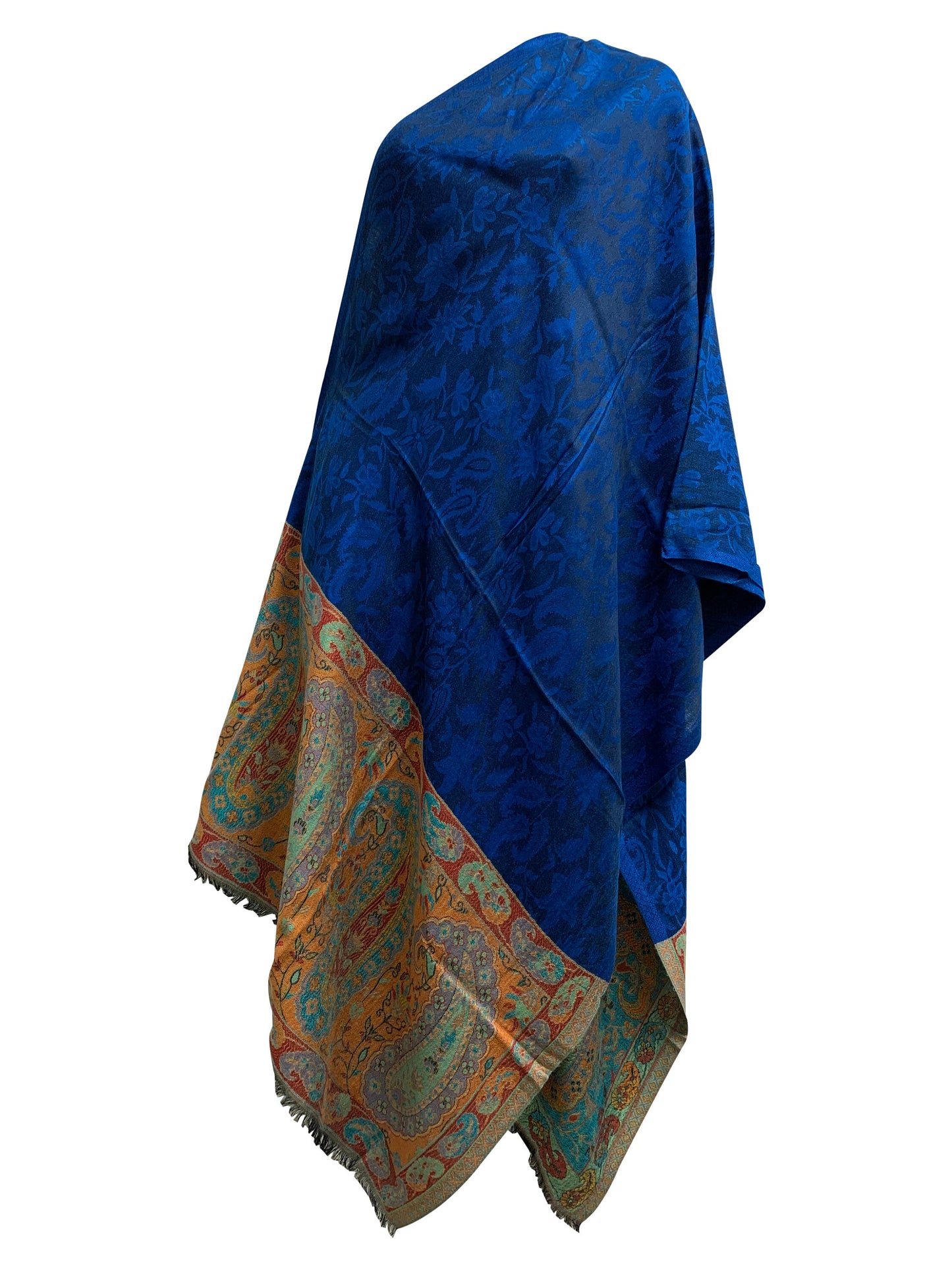 Kani Kashimiri Indian Ethnic Paisley Silk Pure Wool Pashmina Reversible Shawl Wrap Stole