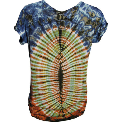 Women's Spandex Tie-Dye Short-Sleeve Blouse T-Shirt