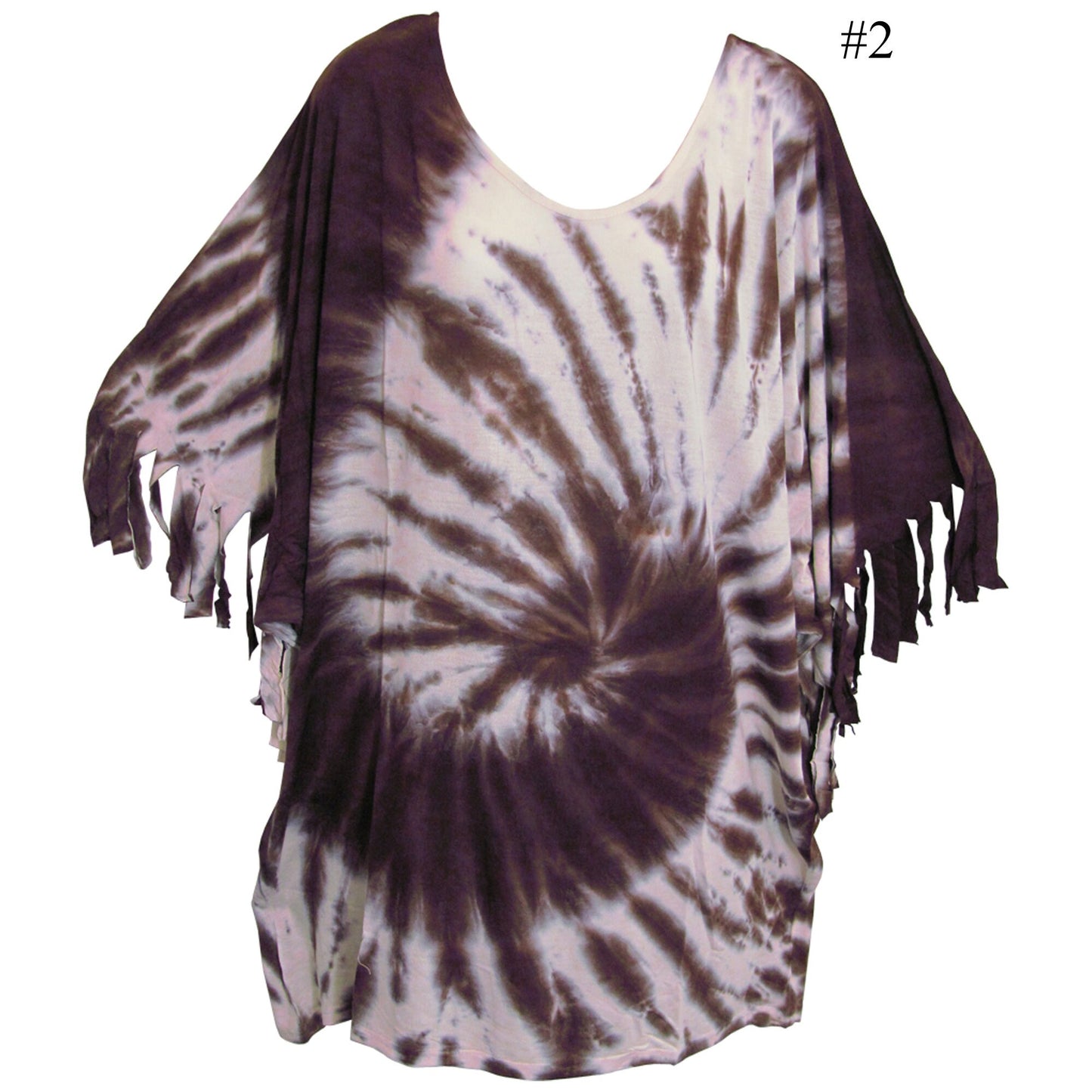 Urban Fashion Bohemian Lagenlook Long Tie-Dye Tunic Dress Blouse