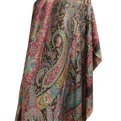 Kani Kashimiri Indian Ethnic Paisley Silk Pure Wool Pashmina Reversible Shawl Wrap Stole