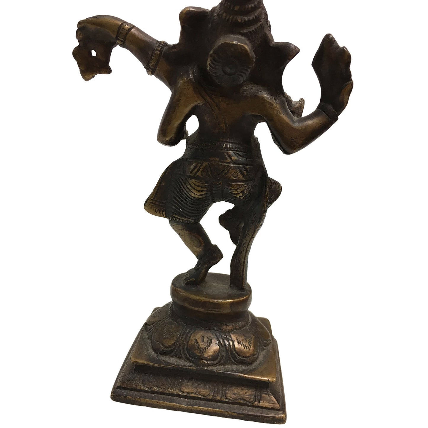 Handmade Antique Finish Brass Hindu Dancing Ganesh Statue Sculpture Figurine