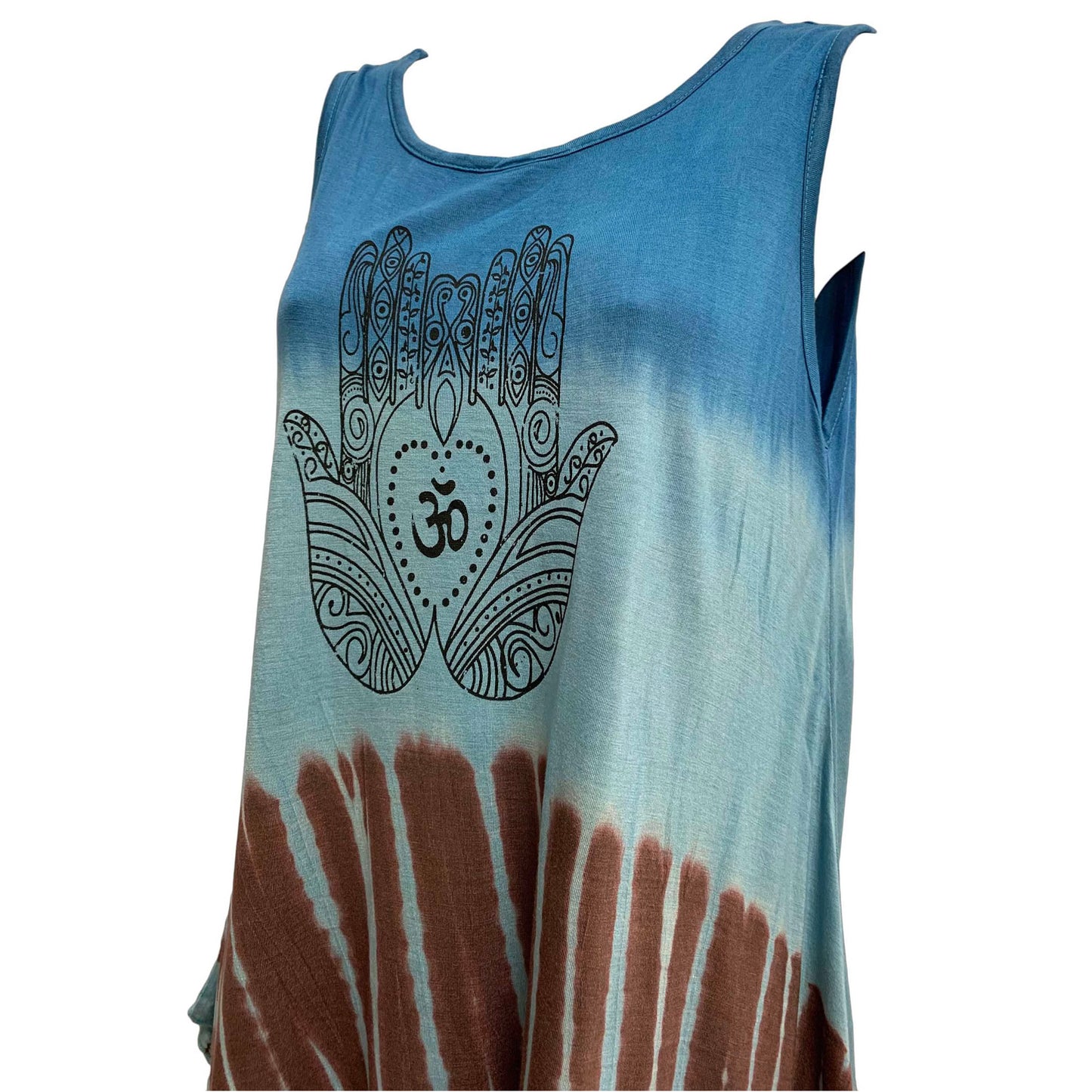 Indian Art Henna Om Yoga Spandex Tie-Dye Cami Tank Top