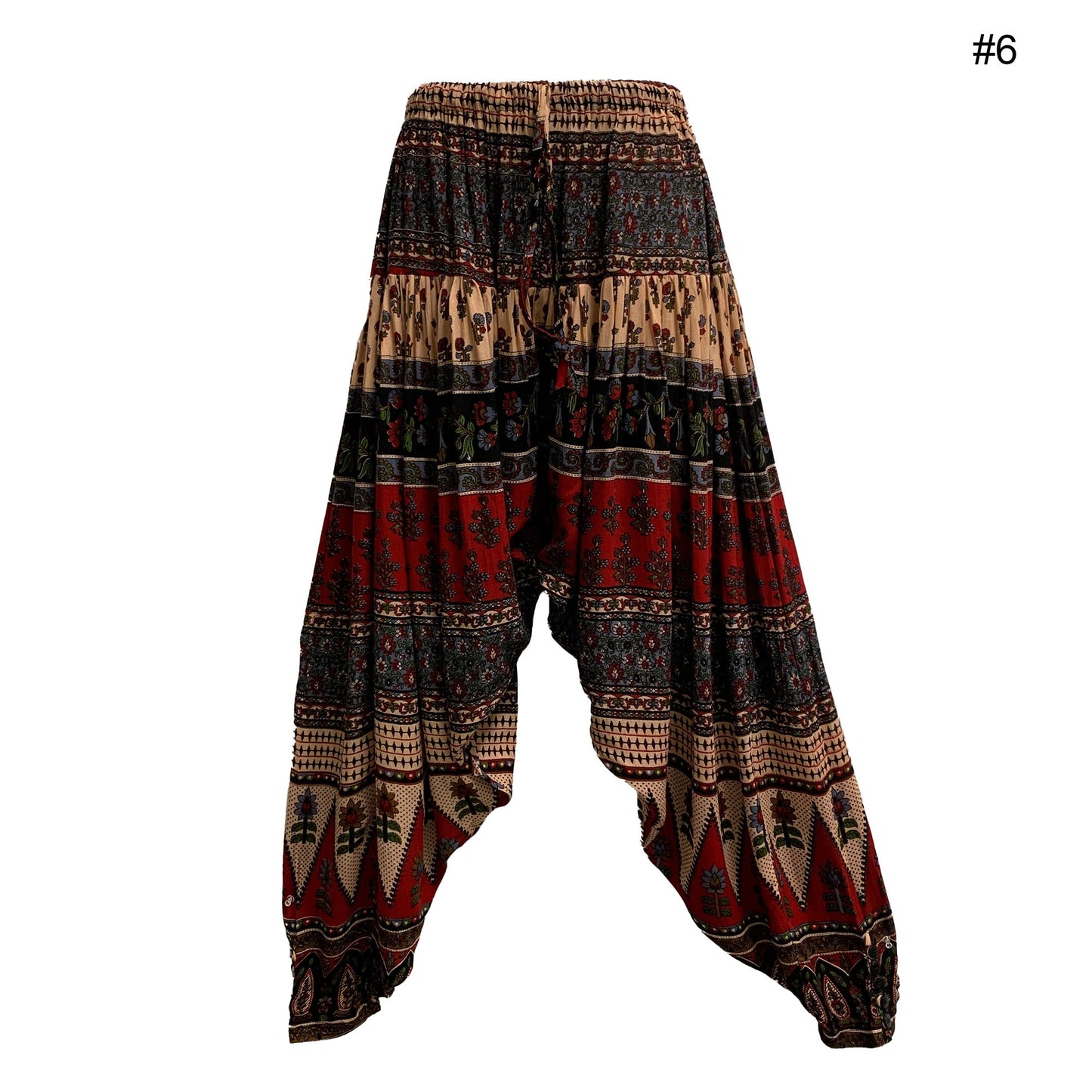 Boho Unisex Hippie Festival Yoga Ethnic Print Bagroo Harem Pants Womens Plus Size Loose Fit Pant