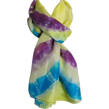 Pure Silk Tie-Dye Bohemian Scarf Shawl Sarong Wrap