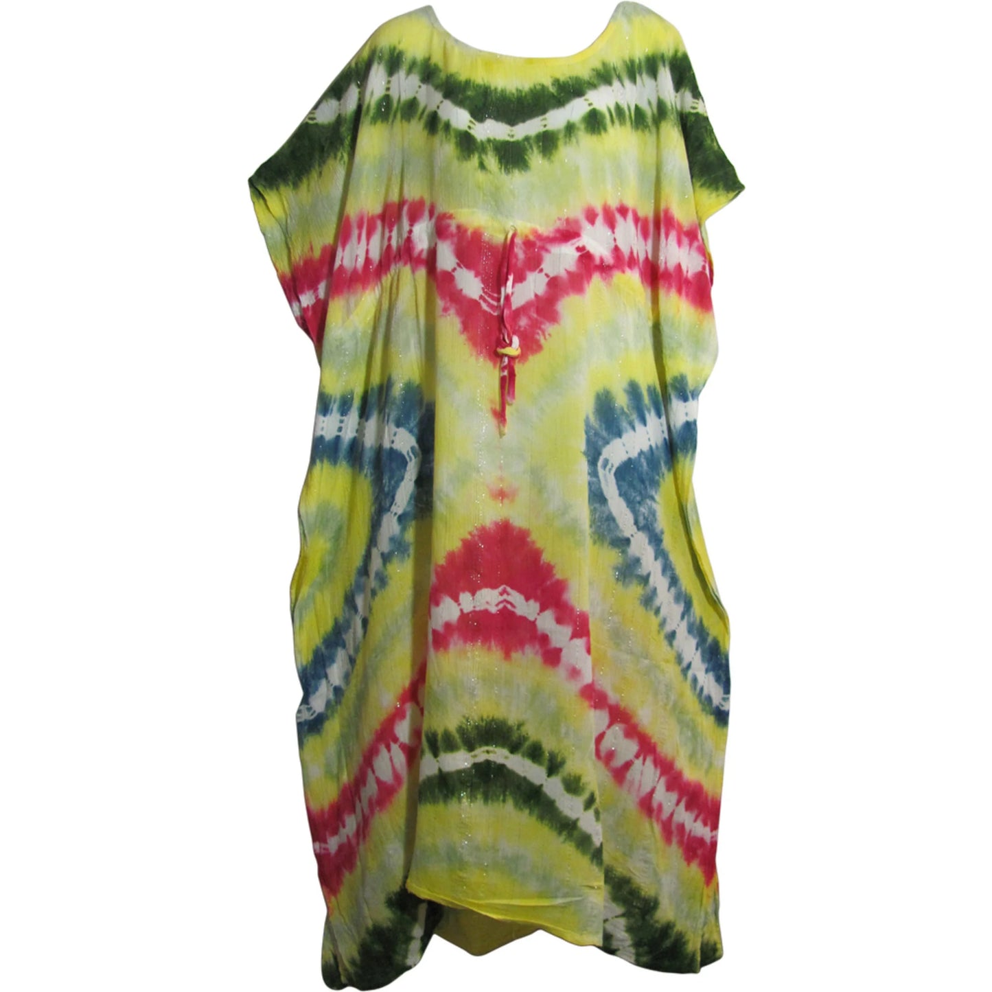 Missy Plus Indian Bohemian Gypsy Caftan Kaftan Coverup loose fit dress Tie-Dye Lurex #3