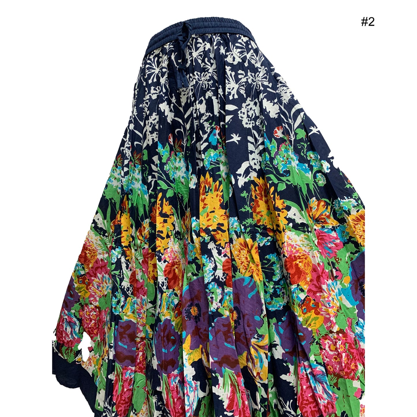 Women's Plus Size Ethnic Cotton Bohemian Flared Full Circle Umbrella Cut Long Midi Gypsy Skirt Renu