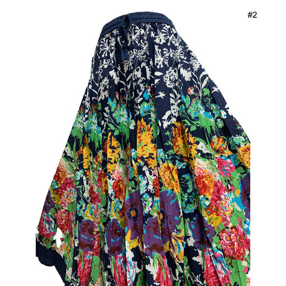 Women's Plus Size Ethnic Cotton Bohemian Flared Full Circle Umbrella Cut Long Midi Gypsy Skirt Renu