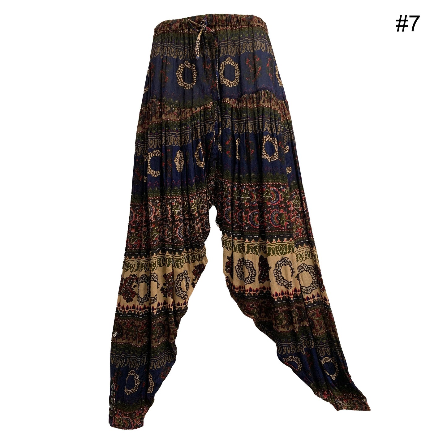 Boho Unisex Hippie Festival Yoga Ethnic Print Bagroo Harem Pants Womens Plus Size Loose Fit Pant