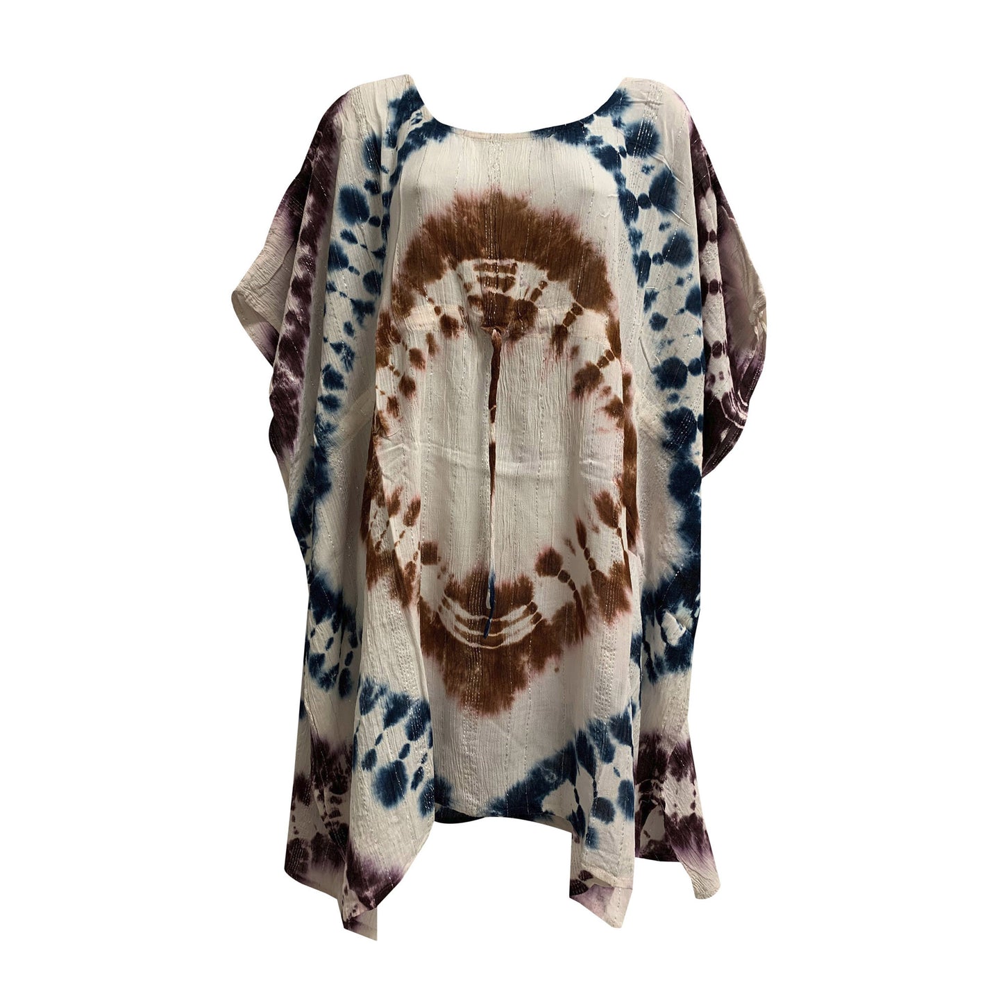 Missy Plus Indian Bohemian Gypsy Caftan/Kaftan Coverup Tunic Tie-Dye Lurex No2