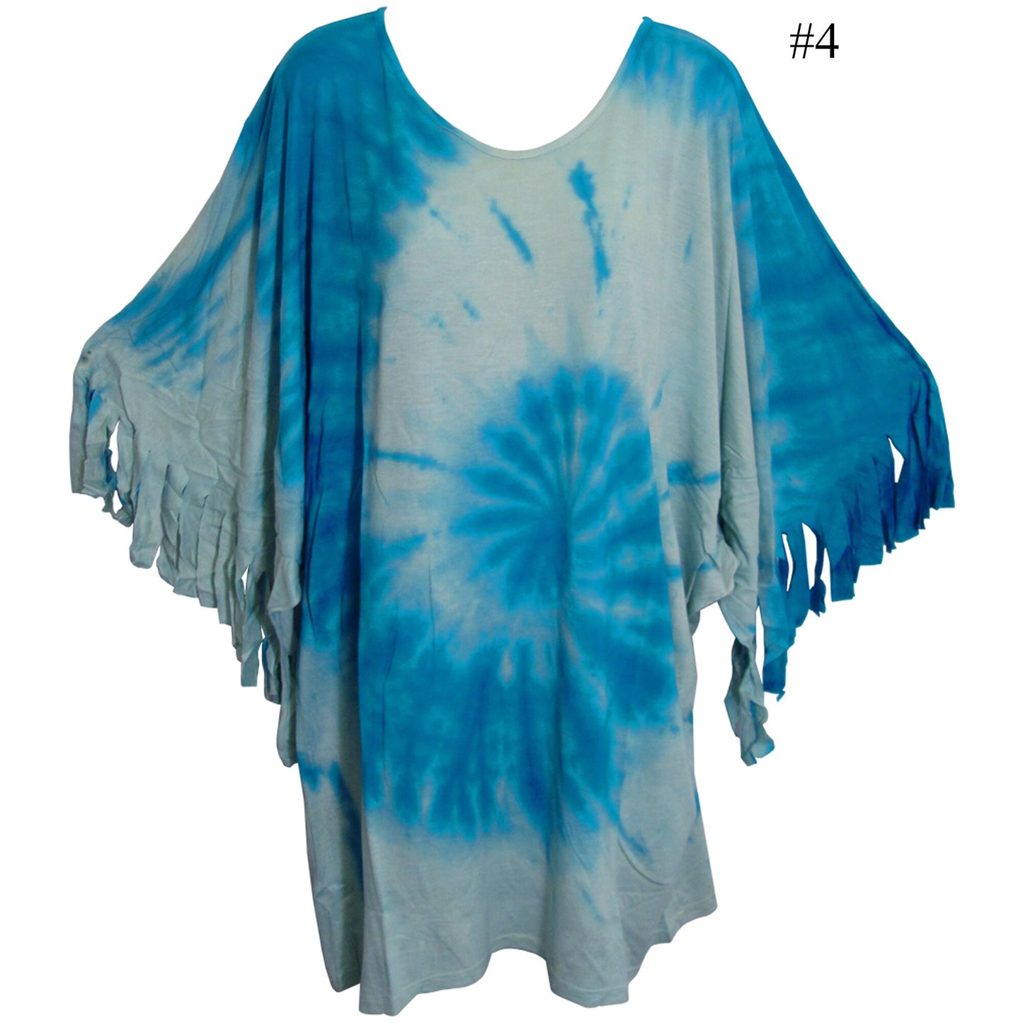 Urban Fashion Bohemian Lagenlook Long Tie-Dye Tunic Dress Blouse