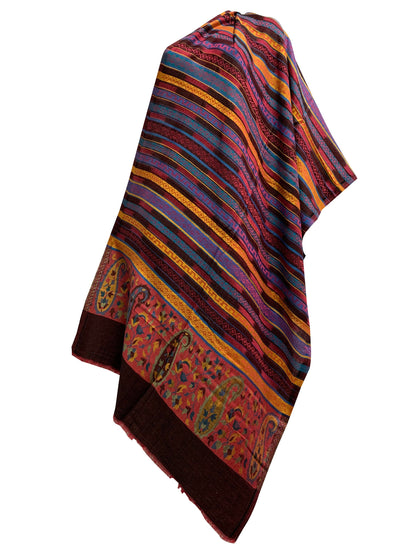 Kani Kashimiri Indian Ethnic Paisley Silk Pure Wool Pashmina Reversible Shawl Wrap Stole