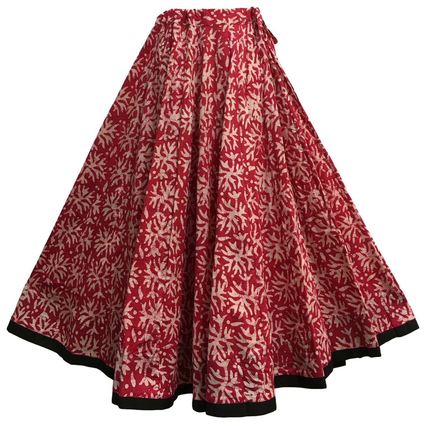 Indian Ethnic Print Cotton Pleated Panel Bohemian Vintage Seven Yard Full Circle Flared Long Maxi Skirt #138