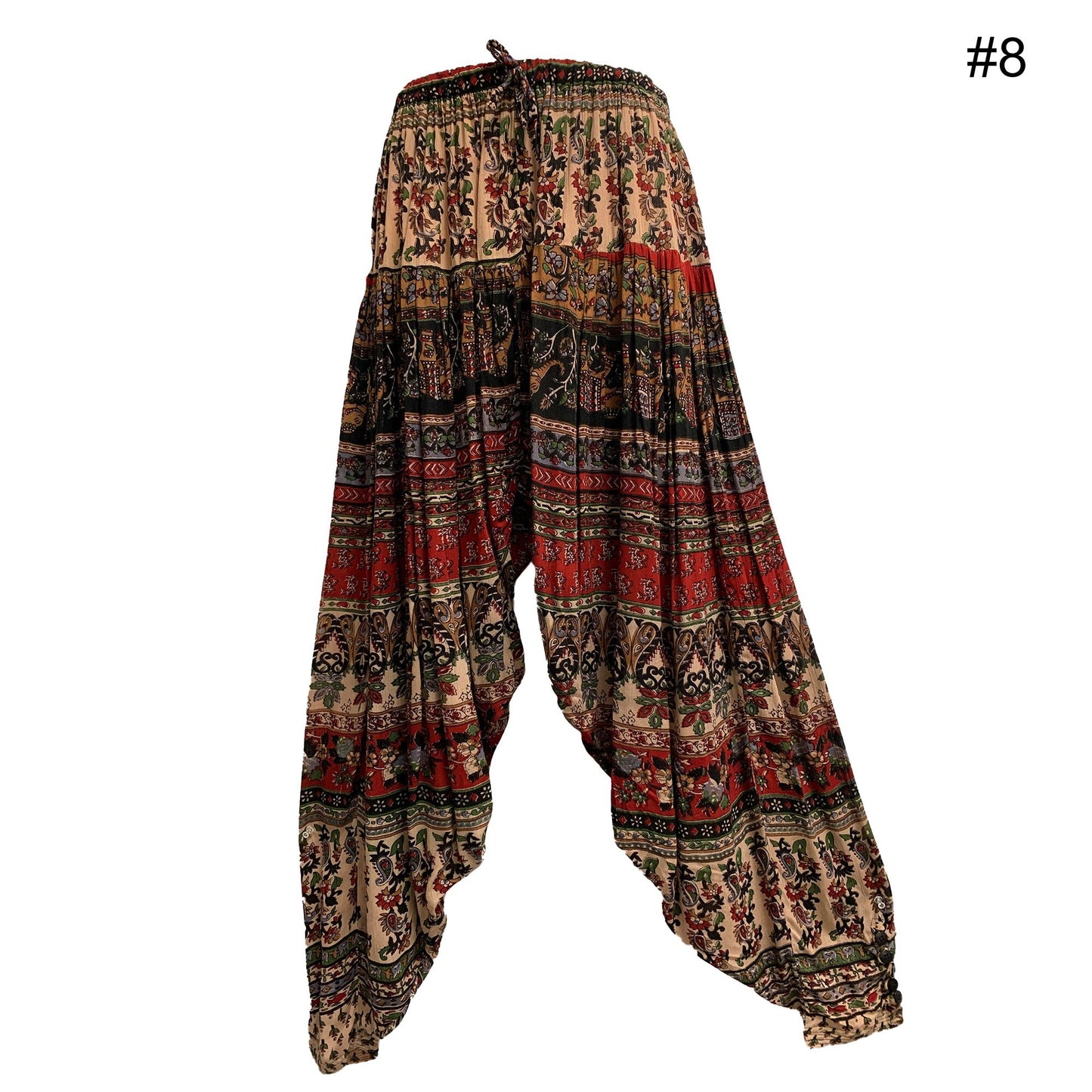 Boho Unisex Hippie Festival Yoga Ethnic Print Bagroo Harem Pants Womens Plus Size Loose Fit Pant