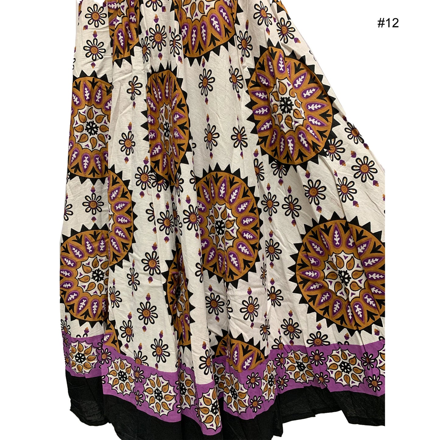 Women's Plus Size Ethnic Cotton Bohemian Flared Full Circle Umbrella Cut Long Midi Gypsy Skirt Renu