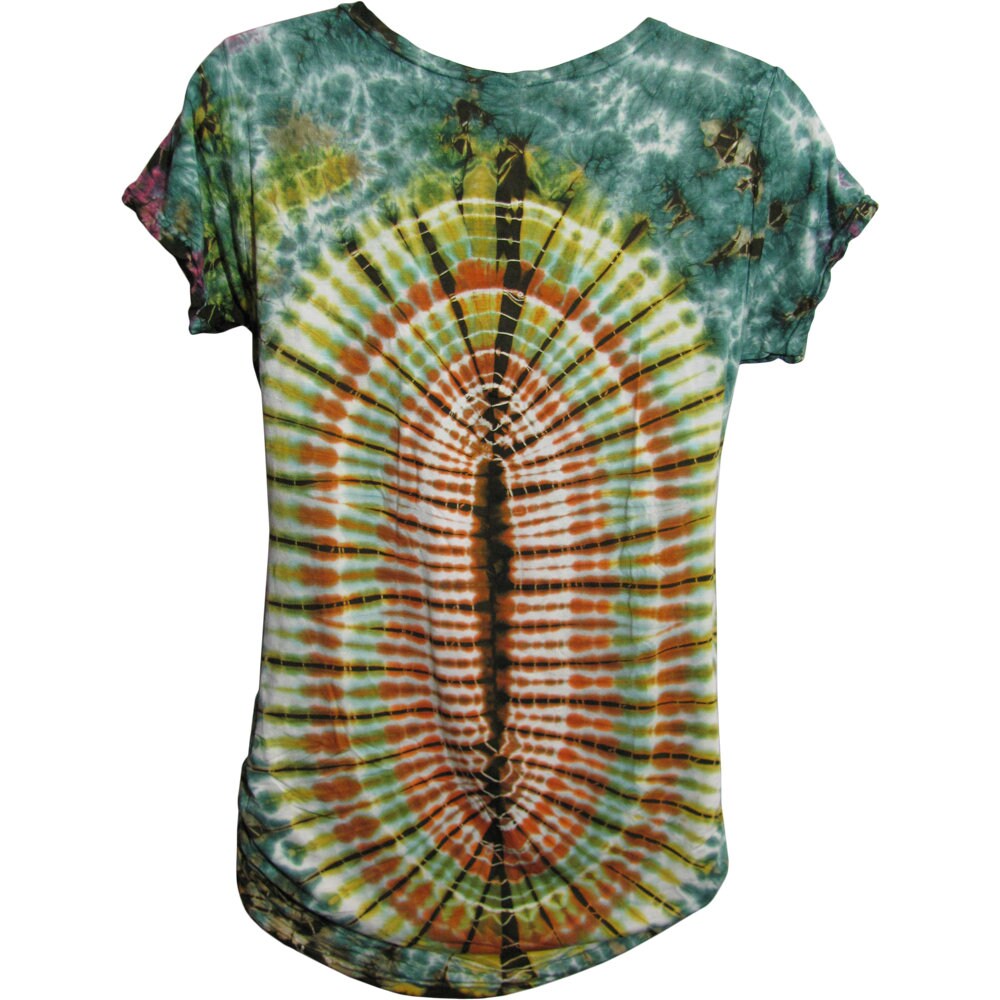 Women's Spandex Tie-Dye Short-Sleeve Blouse T-Shirt