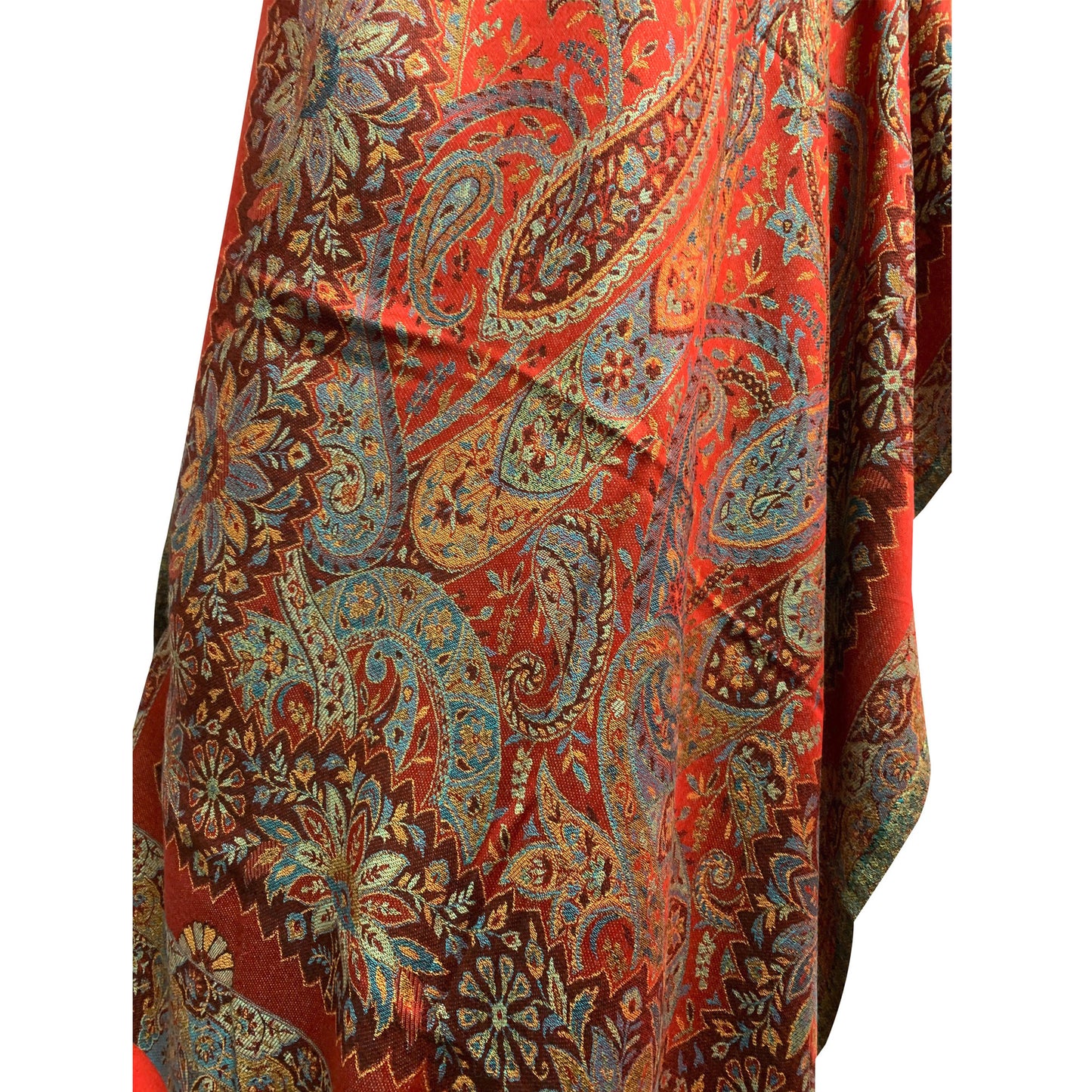 Kani Kashimiri Indian Ethnic Paisley Silk Pure Wool Pashmina Reversible Shawl Wrap Stole