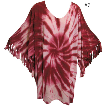 Urban Fashion Bohemian Lagenlook Long Tie-Dye Tunic Dress Blouse