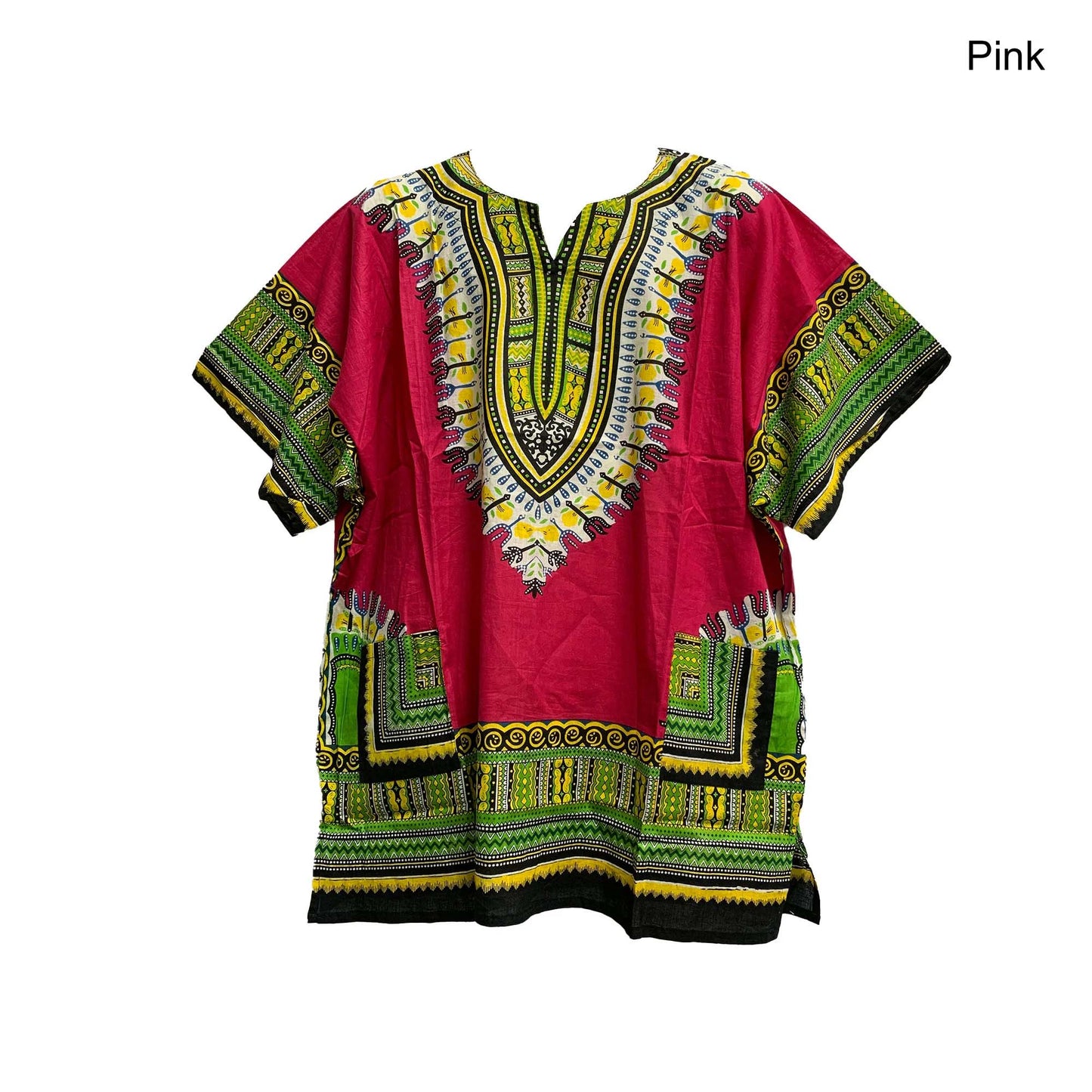 African Ethnic Traditional Unisex Cotton Dashiki Shirt With Two Pockets Mens Womens Cotton Festival Shirt Blouse