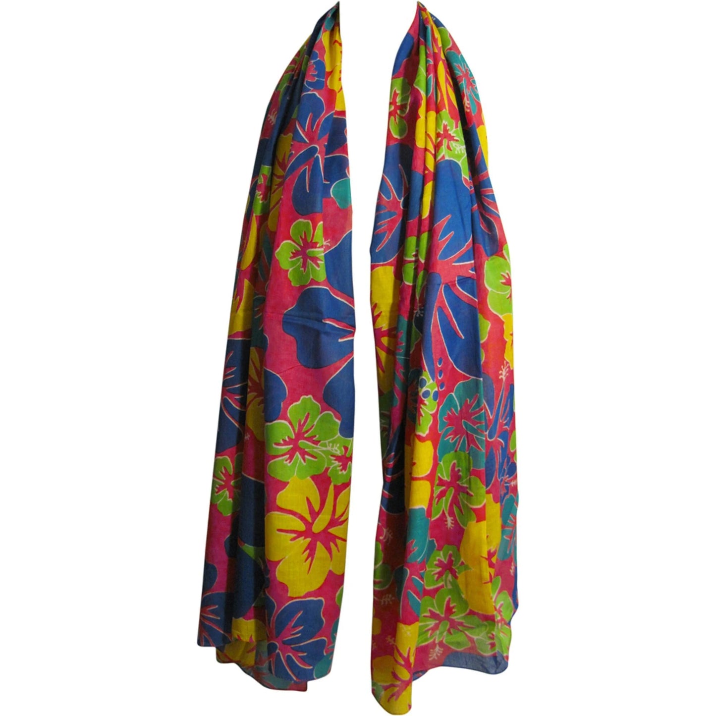 Pink Blue Multicolor Floral Print Indian Cotton Long Wrap Shawl Scarf JK14