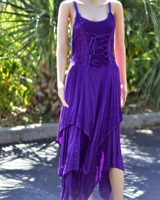 Missy Bohemian Renaissance Spaghetti Strap Layered Embroidered Long Dress main image 0