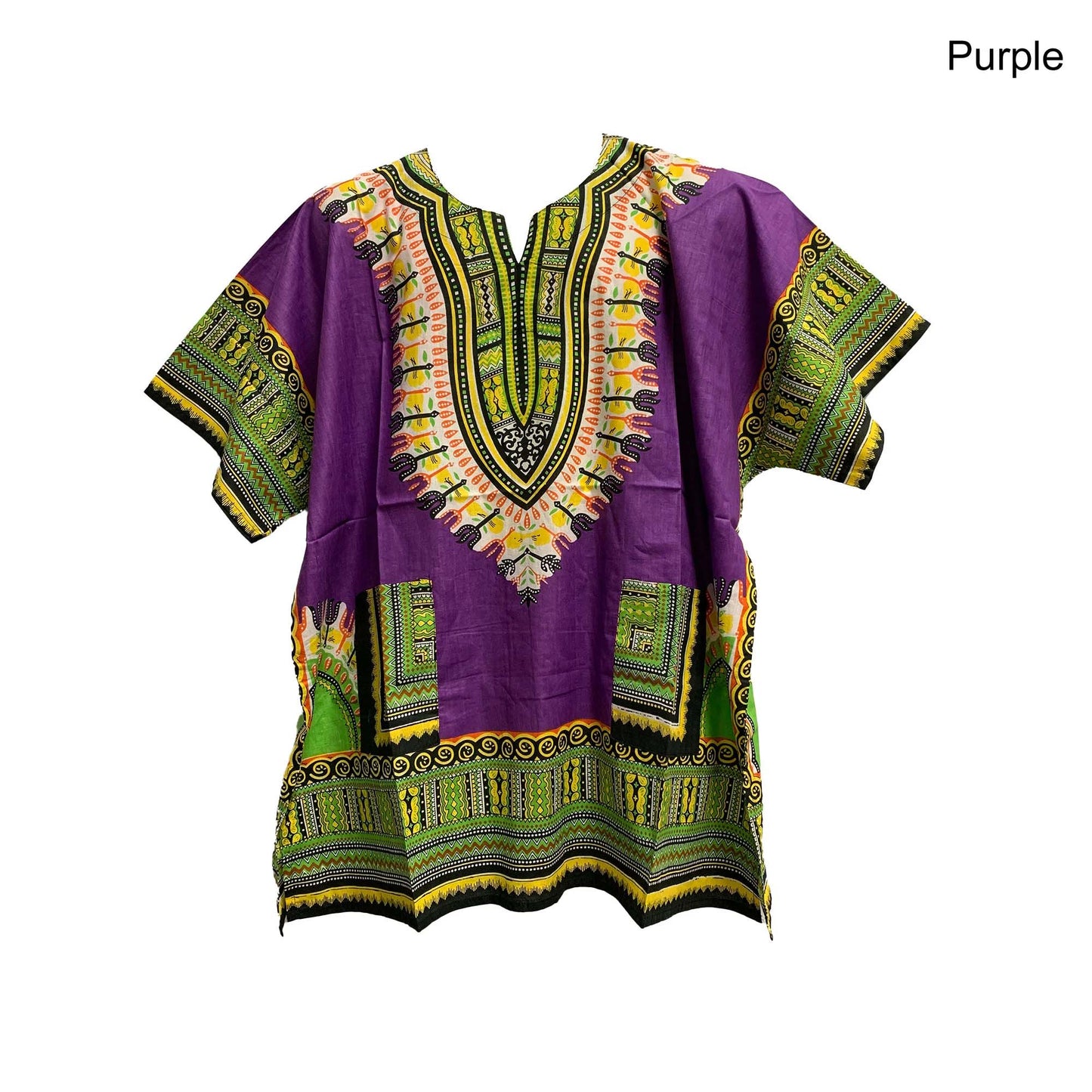 African Ethnic Traditional Unisex Cotton Dashiki Shirt With Two Pockets Mens Womens Cotton Festival Shirt Blouse