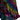 Multicolored tie-dye fabric with vibrant patterns on a white background