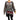 Womens Bohemian Geometric Print Double Layered Long Sleeve Sharkbite Hem Black White and Red Long Tunic Blouse