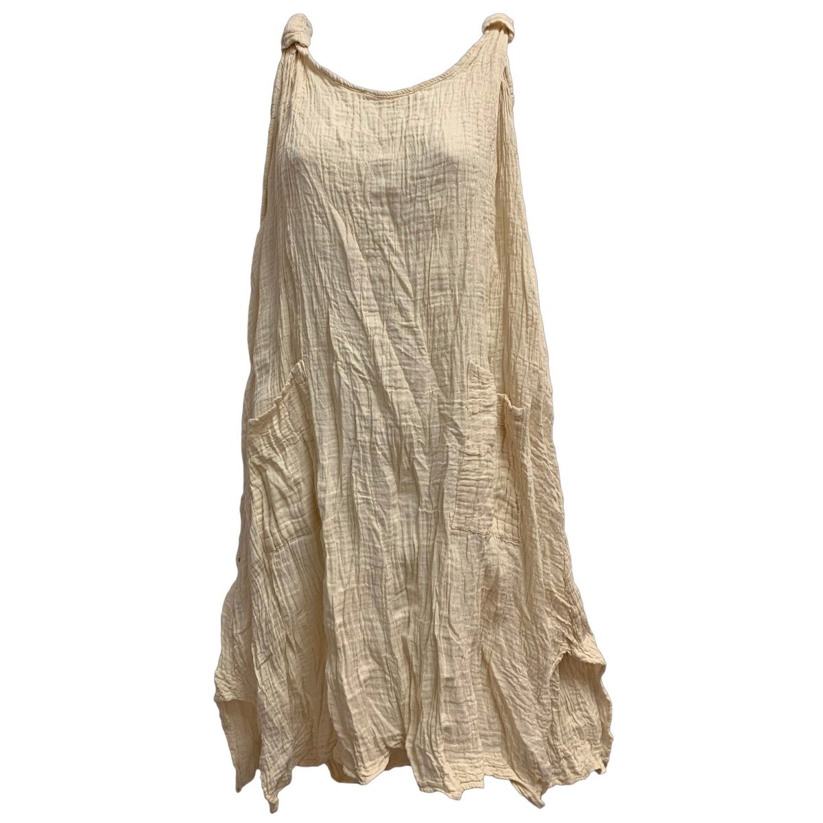 Boho Gauze Cotton Tank Dress with Pockets | Ambali Fashion Boho Gauze Cotton Tank Dress with Pockets | Ambali Fashion
