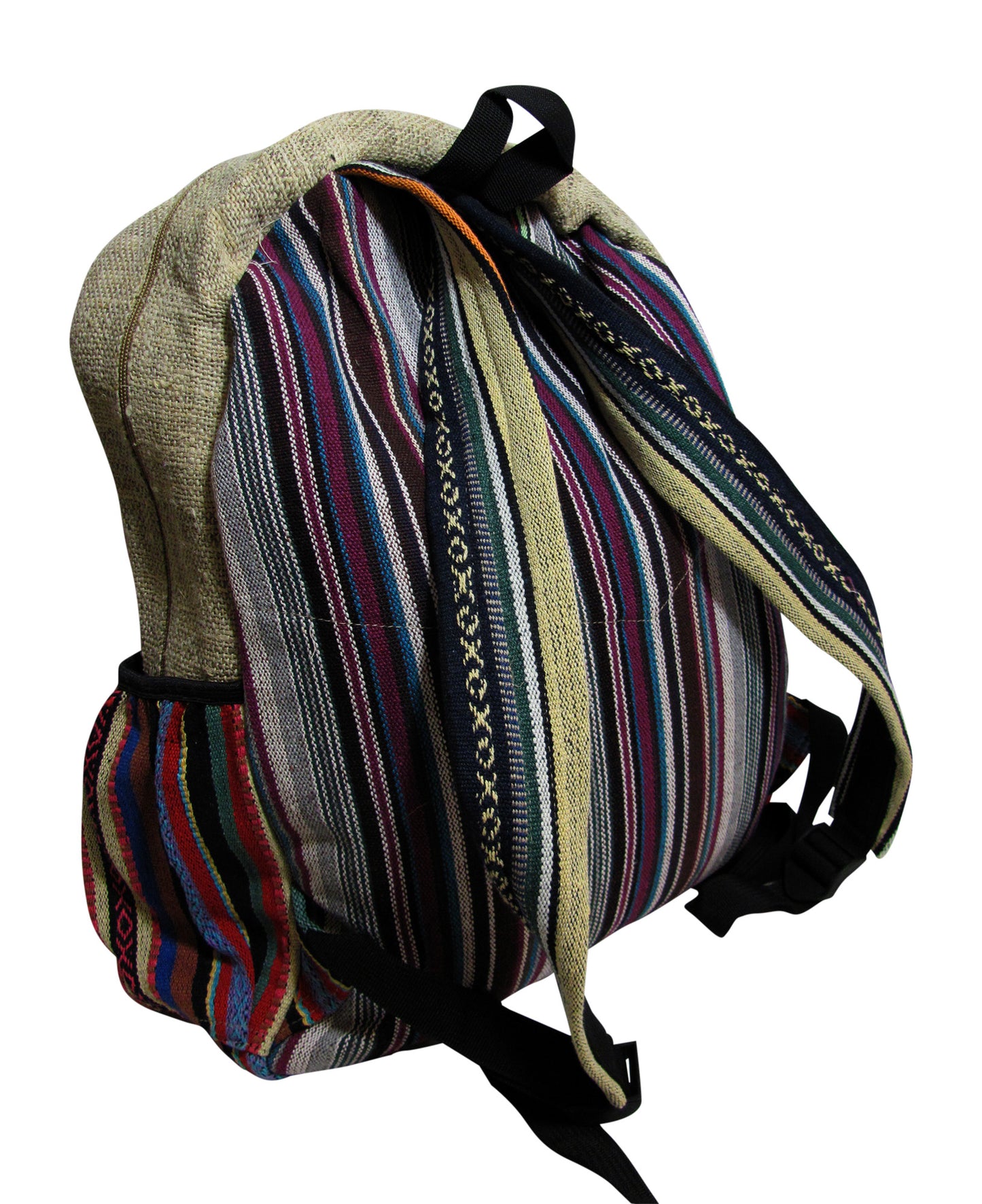 Heavy Duty Ethnic Handmade Large Multipocket Himalayan Hemp Backpack #10 - Ambali Fashion Backpacks 