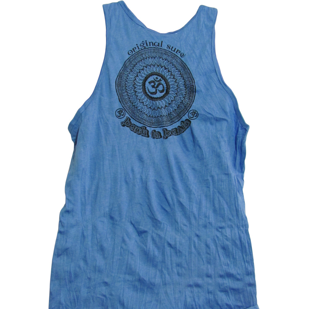 Sure Men's Hippie Yoga Om Crinkled Cotton Sleeveless Tank Top No136 - Ambali Fashion Men's Shirts 