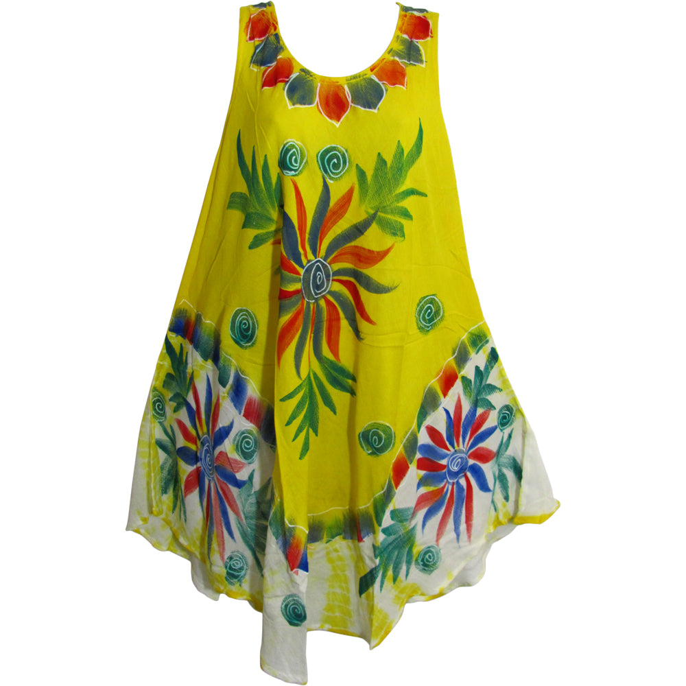 Bohemian Lightweight Soft Tie-Dye Floral Sleeveless Long Sun Dress JK - Ambali Fashion Dresses 