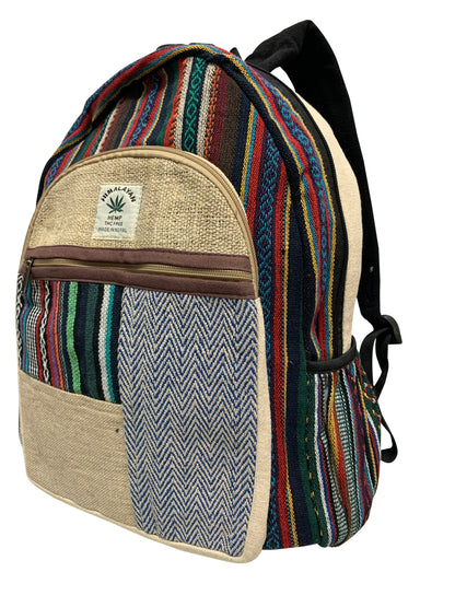 Heavy Duty Ethnic Handmade Boho Multipocket Himalaya Pure Hemp Extra Large Backpack #18 - Ambali Fashion Backpacks bohemian, boho, ethnic, gypsy, hippie, traditional, unisex, yoga