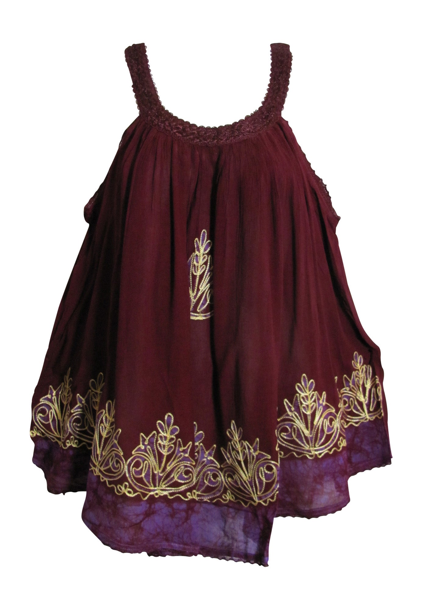 Missy & Plus Indian Bohemian Embroidered Gauze Sleeveless Cami Tank Top Blouse - Ambali Fashion Blouses 