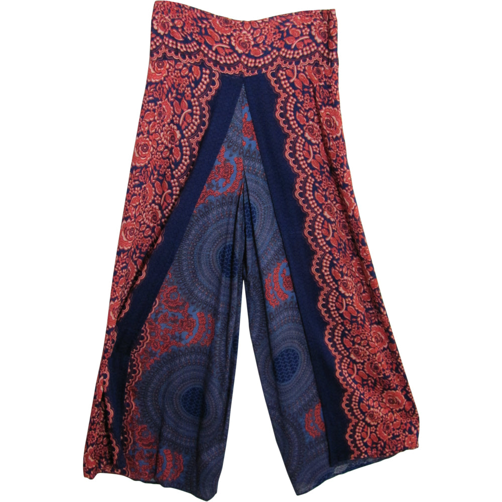 Gypsy Hippie Palazzo Gaucho Cotton Wrap Boho Yoga Pants Rashmi - Ambali Fashion Women's Pants bohemian, boho, cotton, ethnic, exotic, maternity, retro, sixties, trendy, wrap, yoga