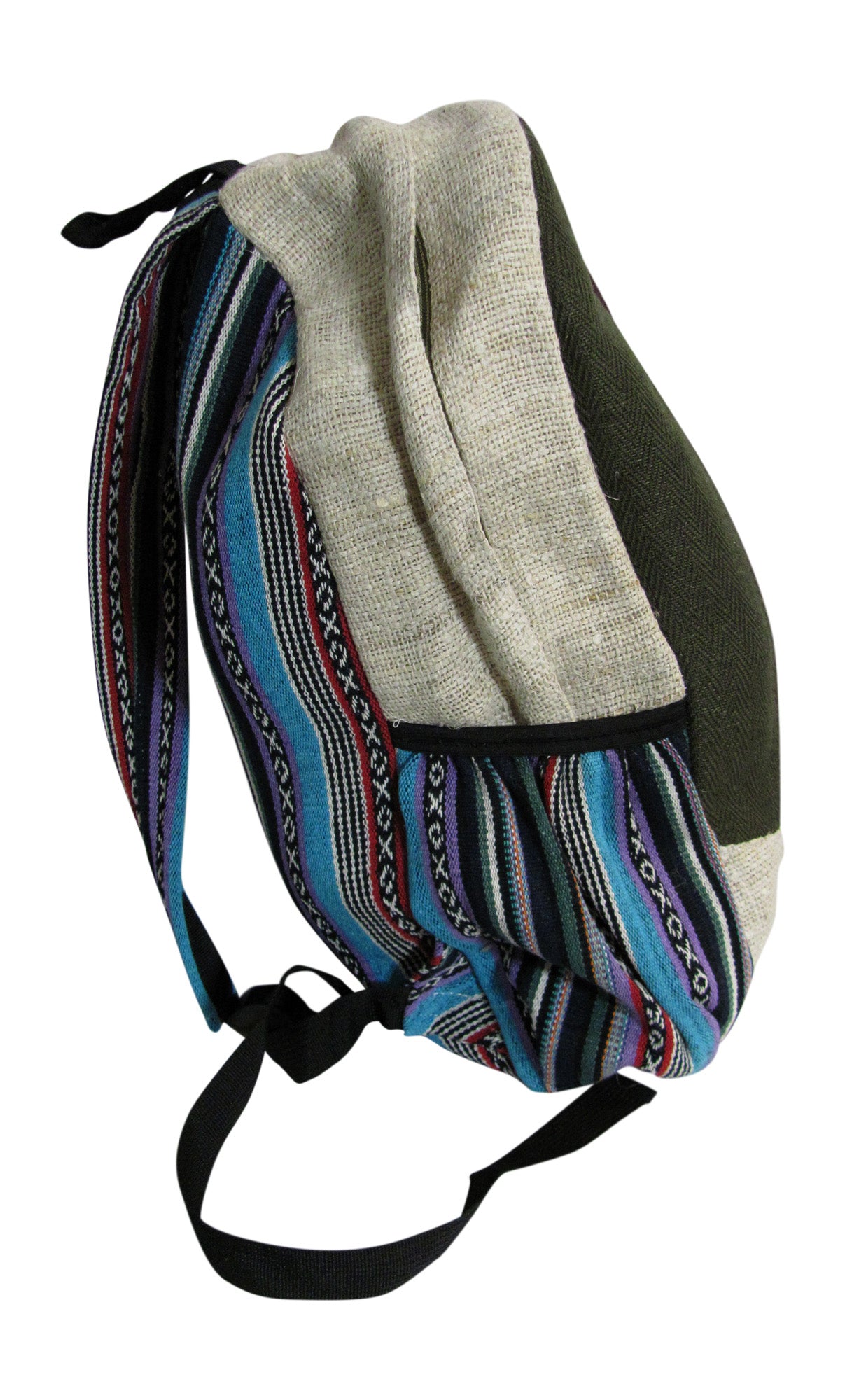 Heavy Duty Ethnic Handmade Large Multipocket Himalayan Hemp Backpack #3 - Ambali Fashion Backpacks 