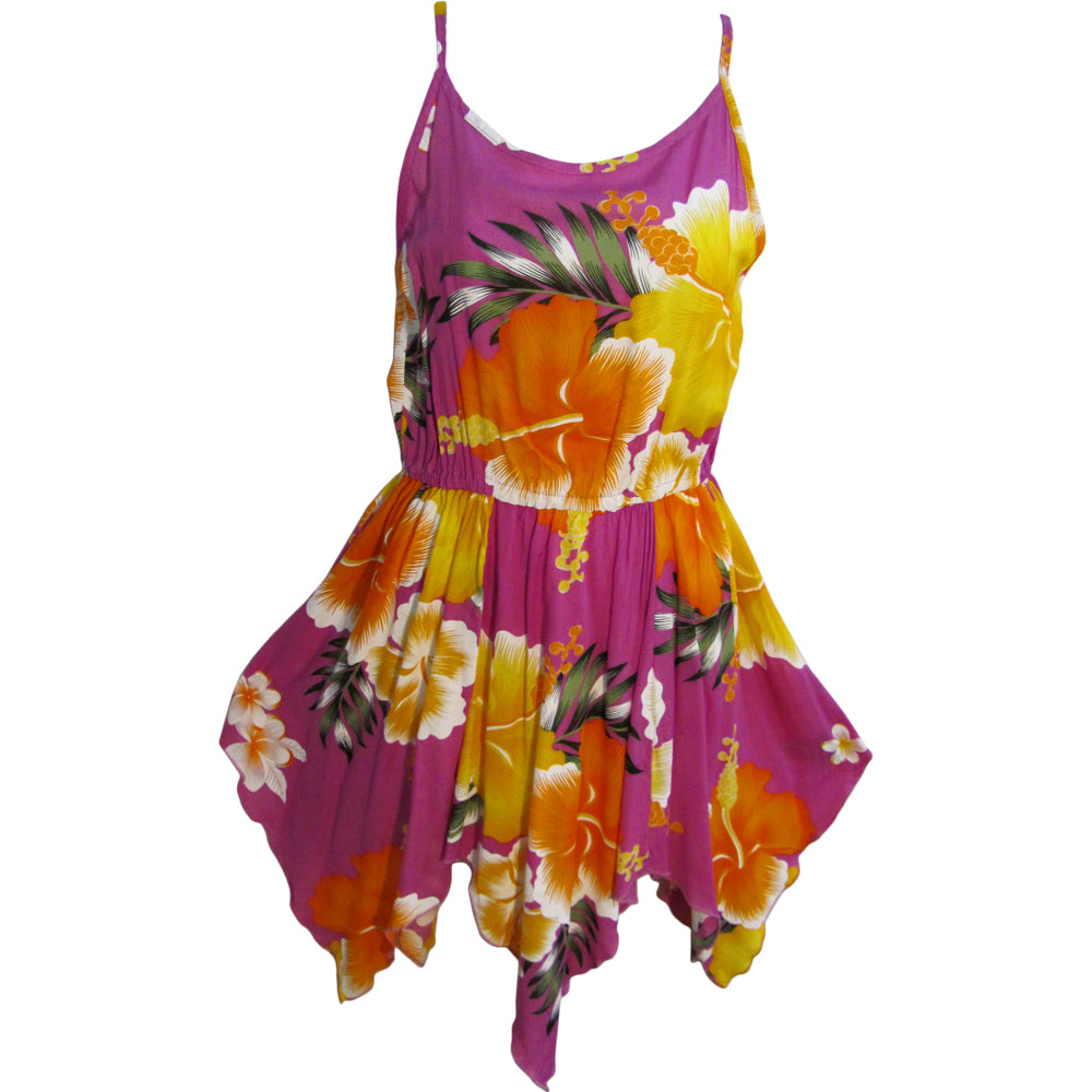 Bohemian Bright Floral Spaghetti Strap Short Sun Dress TH HULA A - Ambali Fashion Dresses 