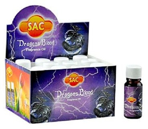 SAC Dragon's Blood Fragrance Oil - 10 ml (1/3 Fl. Oz), Set of 2 - Ambali Fashion Oils aroma, aromatherapy, boho, incense, indian, meditation, nagchampa, new age, sixties, therapy, traditional