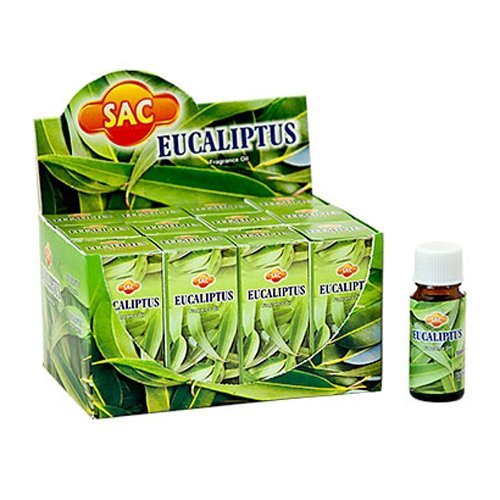 SAC Eucalyptus Fragrance Oil - 10 ml (1/3 Fl. Oz), Set of 3 - Ambali Fashion Oils aroma, aromatherapy, bohemian, ethnic, gypsy, hippie, incense, indian, meditation, nagchampa, new age, sixtie