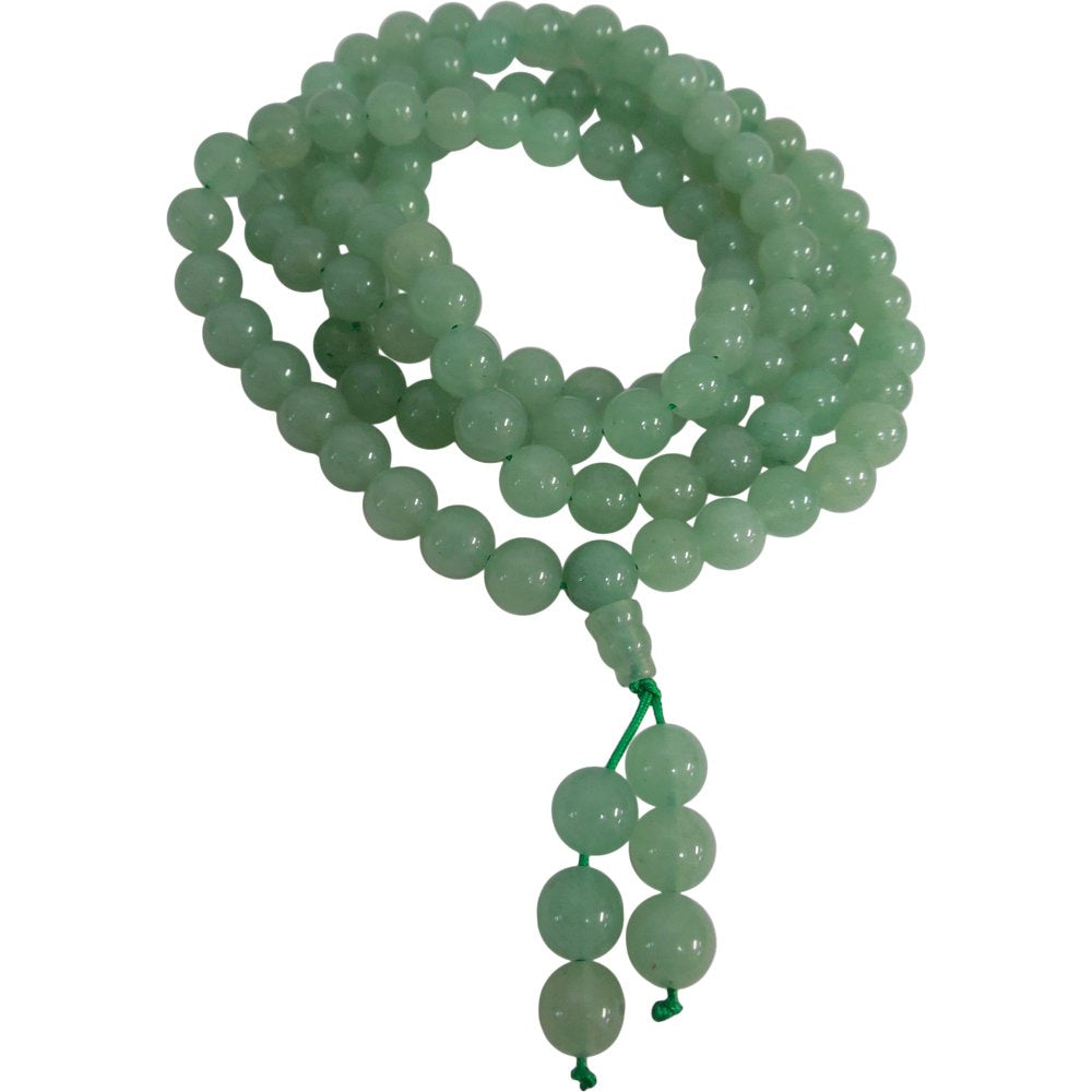 Tibetan 108ct Green Aventurine Heart Chakra Stone Mala Hindu Prayer Bead Necklace - Ambali Fashion Necklaces accessory, bohemian, boho, ethnic, gypsy, hippie, indian, meditation, new age, tra
