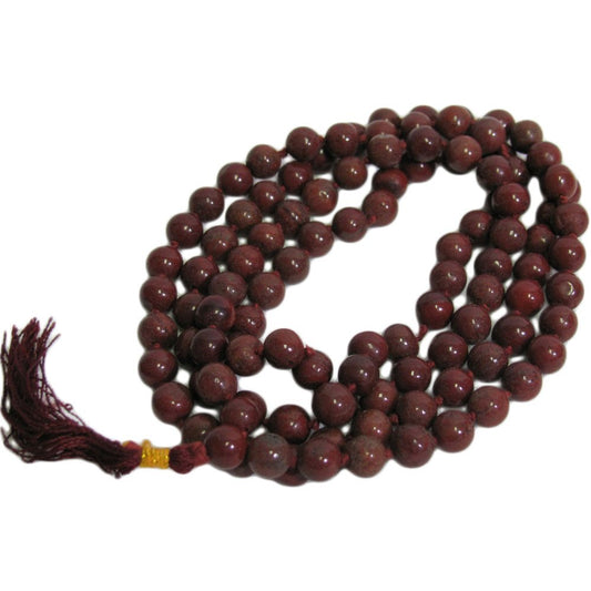 108 Bead Red Jasper Yoga Meditation Chakra Prayer Mala Bead Necklace - Ambali Fashion Necklaces accessory, bohemian, boho, eastern, ethnic, gypsy, hippie, indian, meditation, necklace, new ag