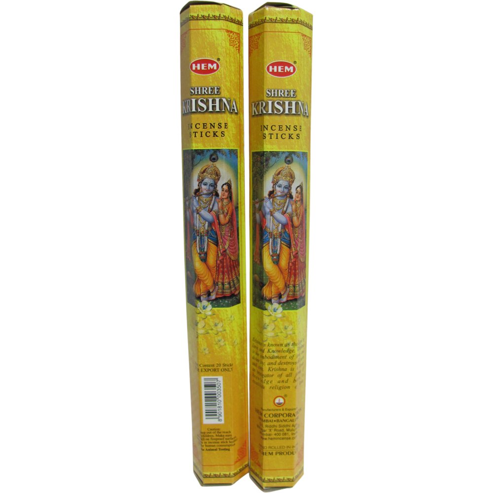 Hem Shree Krishna Incense - Two 20 Gram Packages - Ambali Fashion Incense aroma, aromatherapy, bohemian, eastern, ethnic, gypsy, hippie, incense, indian, meditation, nagchampa, new age, sixti