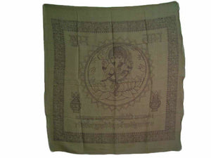 Indian Home Decor Ganesh Mantra Cotton Altar Cloth Tapestry (40"x 40") - Ambali Fashion Fabrics accessory, altar cloth, beach, bohemian, boho, coverlet, curtain, decor, decoration, dorm, east